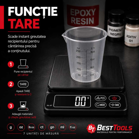 Cantar digital Smart Weigh Pro 3000 g x 0,1 g cu afisaj LCD