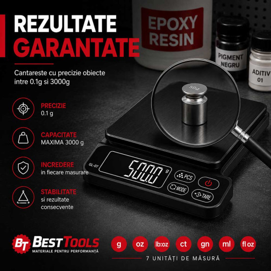 Cantar digital Smart Weigh Pro 3000 g x 0,1 g cu afisaj LCD