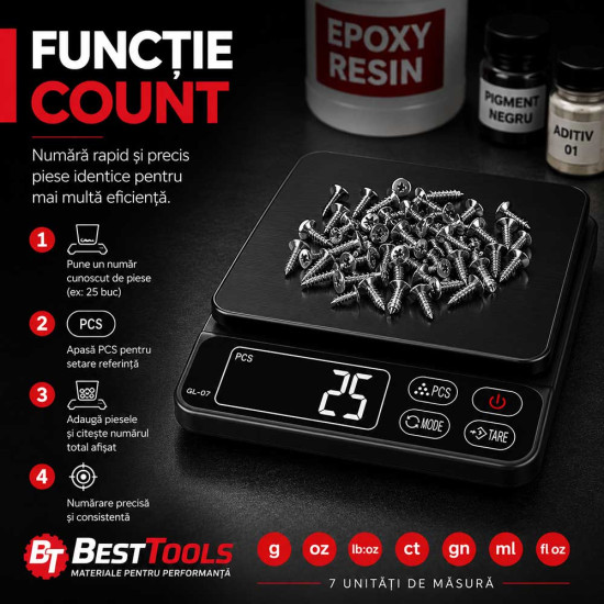 Cantar digital Smart Weigh Pro 3000 g x 0,1 g cu afisaj LCD