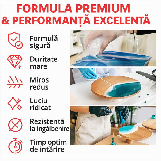"Starter Starter Curcubeu" - Kit epoxidica 1KG, transparenta, UV, turnari artistice mici + Pigemnti + Ustensile