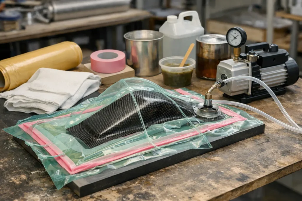 Vacuum bagging: materiale necesare și rolul lor